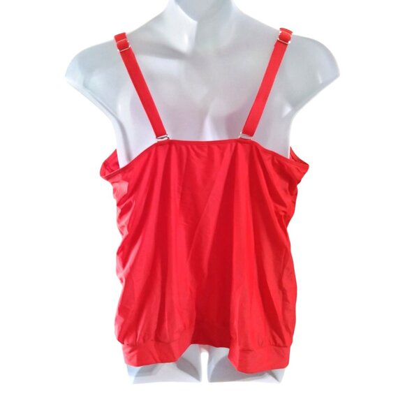 Yonique 2-Piece Swimsuit Blouson Tankini Tummy Control Polka Dot Bottom 24W - Picture 7 of 12